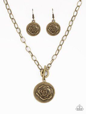 Paparazzi Brass Necklace and Earrings Set (NS106)